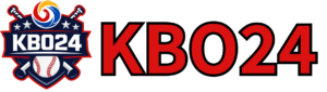 KBO24 텍스트와 야구 엠블럼 로고가 결합된 한국 프로야구 정보 사이트 헤더 배너 이미지
